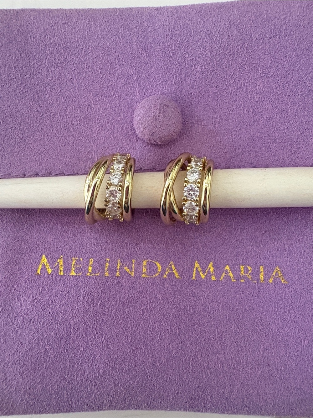 Melinda Maria Ear Cuffs Set of Two in Gold NWOT